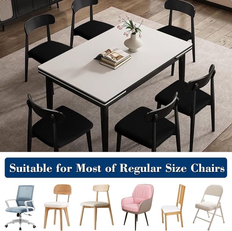 Photo 1 of Dining Chair Seat Covers, Washable Dining Room Chair Seat Covers Set of 6, Removable Kitchen Seat Covers Chair Covers for Dining Chairs