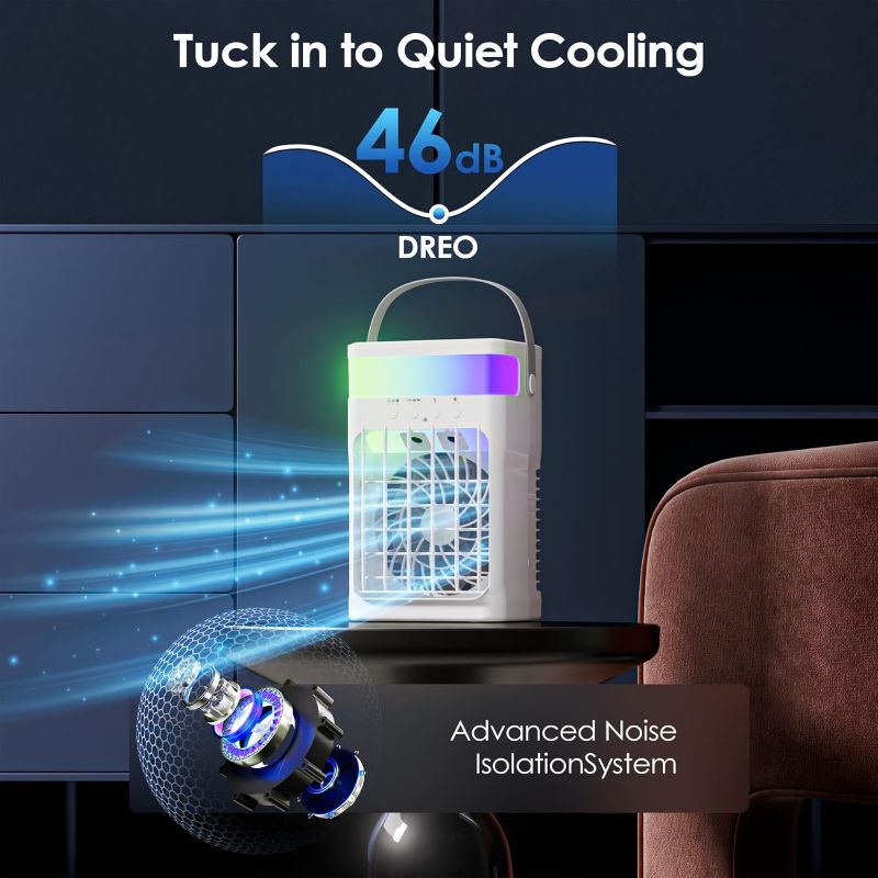 Photo 1 of Portable Air Conditioner,Cooling Fan with 3 Speeds & 3 Modes,1500ML Mini Air Conditioner with Remote, Air Conditioner Fan,Night Light,Evaporative Air Cooler for Home/Office