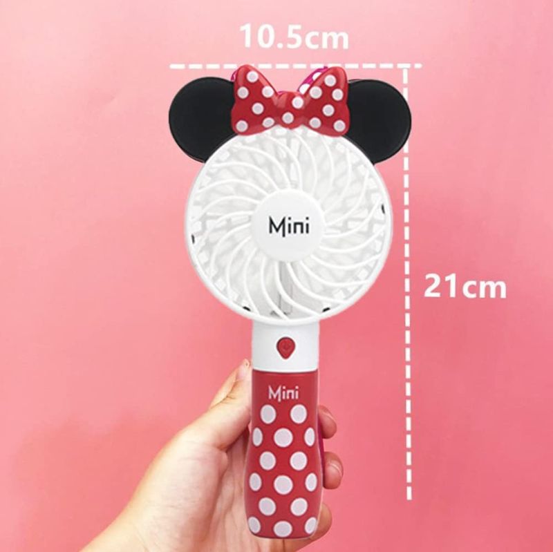 Photo 1 of Kbinter Cute Personal Mini Fan, Handheld & Portable USB Rechargeable 1 Speed USB Fans with Colorful LED Light Adjustable, for Indoor Or Outdoor Activities, Cute Mouse