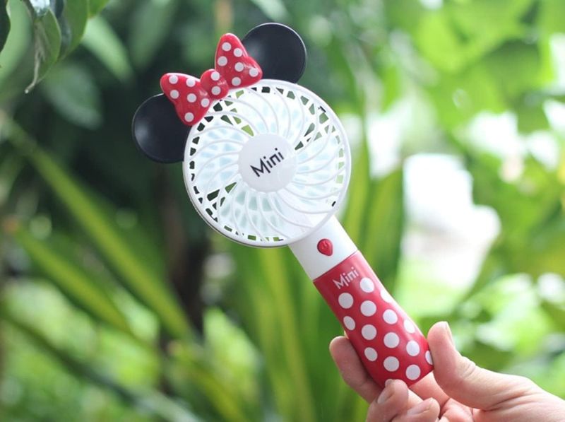 Photo 1 of Kbinter Cute Personal Mini Fan, Handheld & Portable USB Rechargeable 1 Speed USB Fans with Colorful LED Light Adjustable, for Indoor Or Outdoor Activities, Cute Mouse