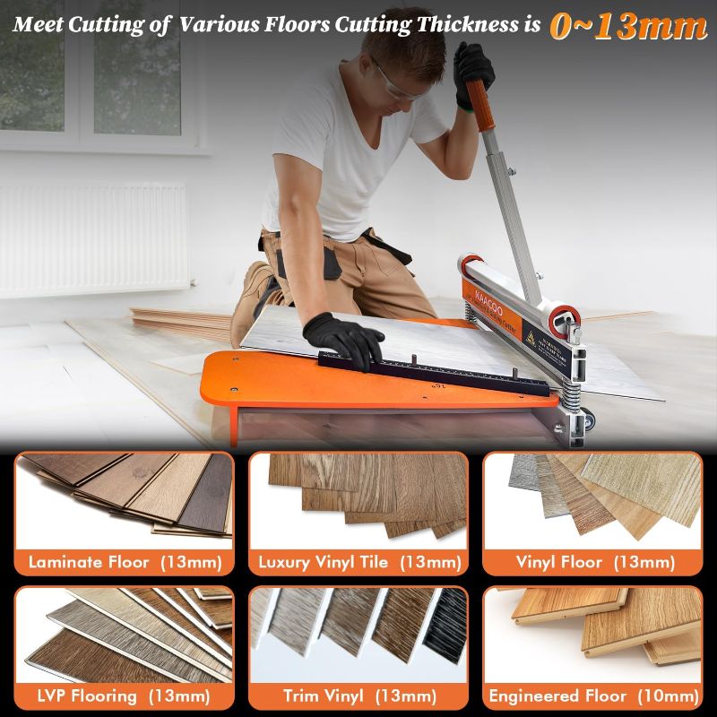 Photo 1 of Laminate/Vinyl Floor Cutter, 13” Vinyl Plank Cutter with Wheel – Just 1 Step Meet Angle&Length Cutting, Flooring Tools - Cuts Laminate Floor, Engineer Wood, LVP/T, VCT, SPC, WPC