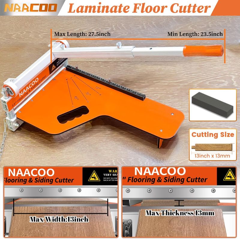 Photo 1 of Laminate/Vinyl Floor Cutter, 13” Vinyl Plank Cutter with Wheel – Just 1 Step Meet Angle&Length Cutting, Flooring Tools - Cuts Laminate Floor, Engineer Wood, LVP/T, VCT, SPC, WPC