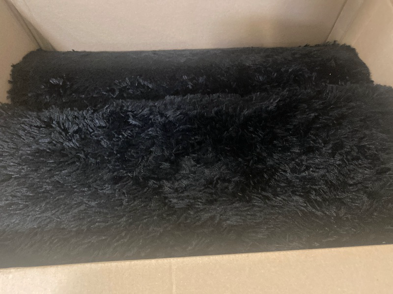 Photo 1 of Chicrug Soft Runner Rugs for Bedroom Living Room Plush Fluffy Rug 2x6 Feet, Shag Furry Area Rug Carpet Non Shedding for Nursery Children Kids Girls Room Home Decorative, Black