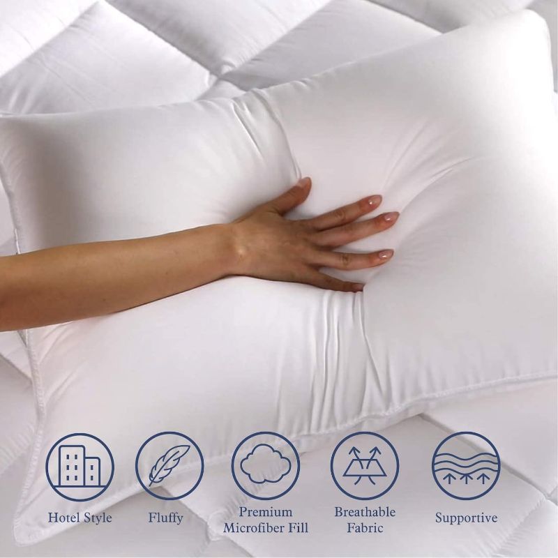 Photo 1 of Seward Park Bed Pillow Standard Size Set of 2, Shams Insert 20 x 26 inch, Down Alternative Cooling Pillows for Stomach, Side or Back Sleeper