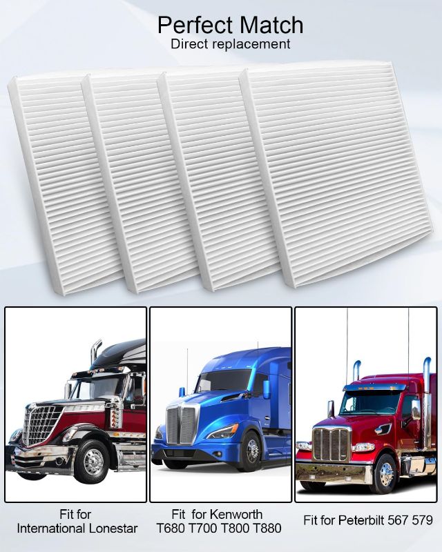 Photo 1 of  Cabin Air Filter Fit for Kenworth T680 T800 T880 Peterbilt 567 579 International Replace X19987001 AF55839 P640110 CAF1815P 48XH41 C25870