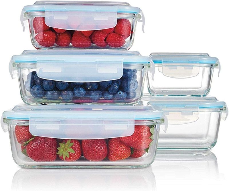 Photo 1 of 10 Pc Glass Food Storage Container Set with Locking Lids