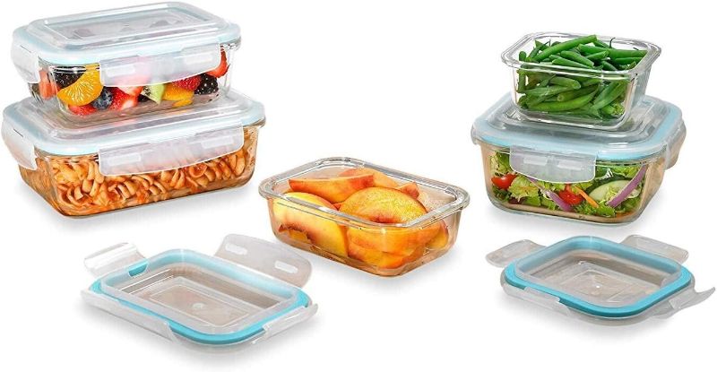 Photo 1 of 10 Pc Glass Food Storage Container Set with Locking Lids
