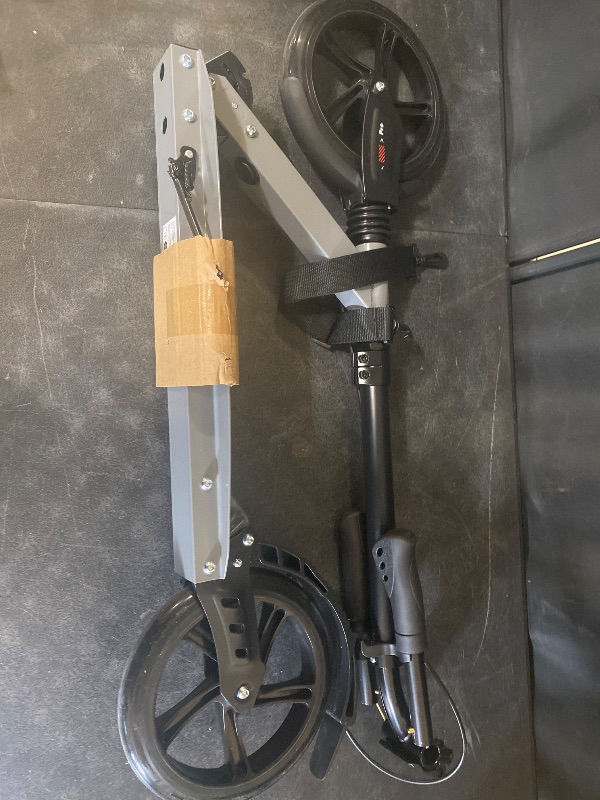 Photo 1 of Color Grey and Black Kick Scooter for Ages 6+,Kid, Teens & Adults. Max Load 240 LBS. Foldable, Lightweight, 8IN Big Wheels for Kids, Teen and Adults, 4 Adjustable Levels. Bearing ABEC9.