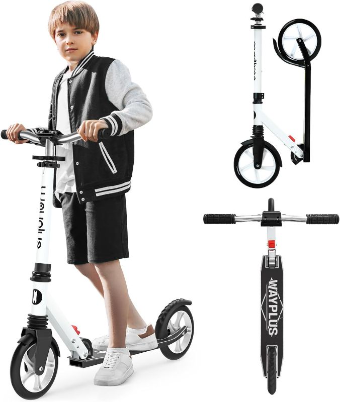 Photo 1 of Color Grey and Black Kick Scooter for Ages 6+,Kid, Teens & Adults. Max Load 240 LBS. Foldable, Lightweight, 8IN Big Wheels for Kids, Teen and Adults, 4 Adjustable Levels. Bearing ABEC9.