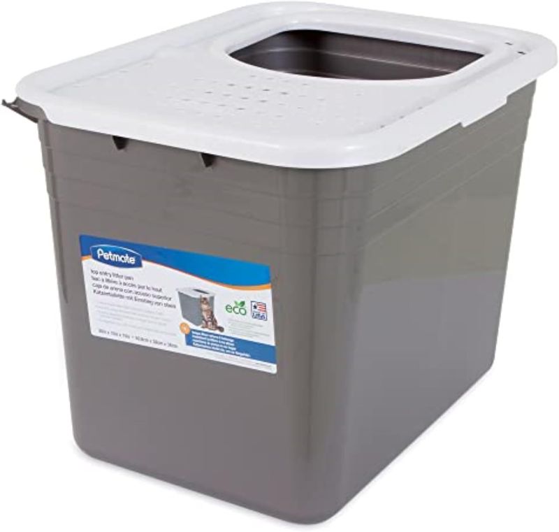 Photo 1 of Petmate Enclosed Cat Litter Boxes - Top Entry Cat Litter Box Enclosure with Filter Lid, Made in USA