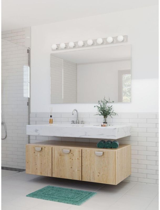 Photo 1 of Progress Lighting 8-Light Traditional Bath Vanity Light, Broadway Collection, Indoor, P3118-15, Polished Chrome