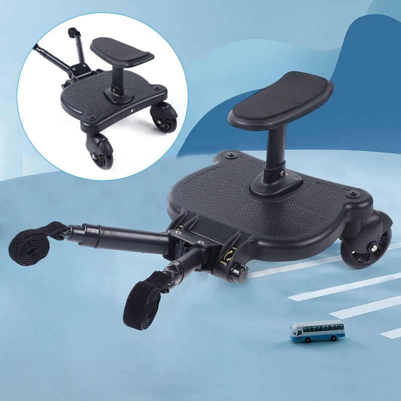 Photo 1 of 2-in-1 Stroller Board Universal Step Buggy Child Board Safety Kid Wheele, Pushchair Glider Board with Universal Wheel for Children Aged 2 to 6 Years