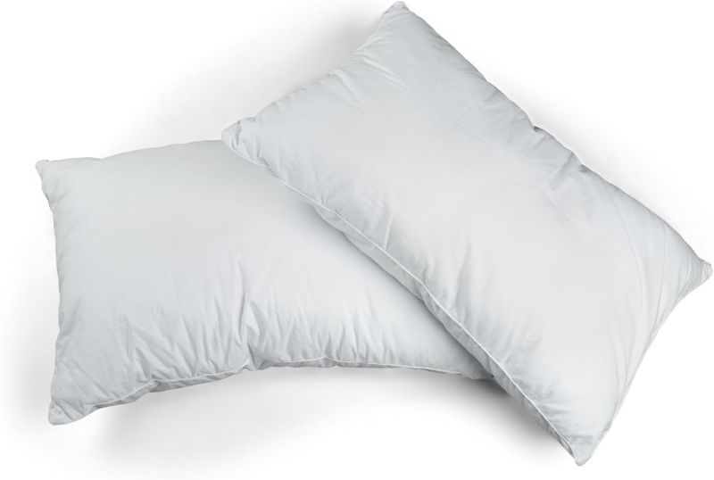 Photo 1 of Set of 2 Soft Microfibre Fluffy Pillows, Adjustable in Height, with Filling Included Polyester, Rectangular or Square Cushion (60 x 60 cm)