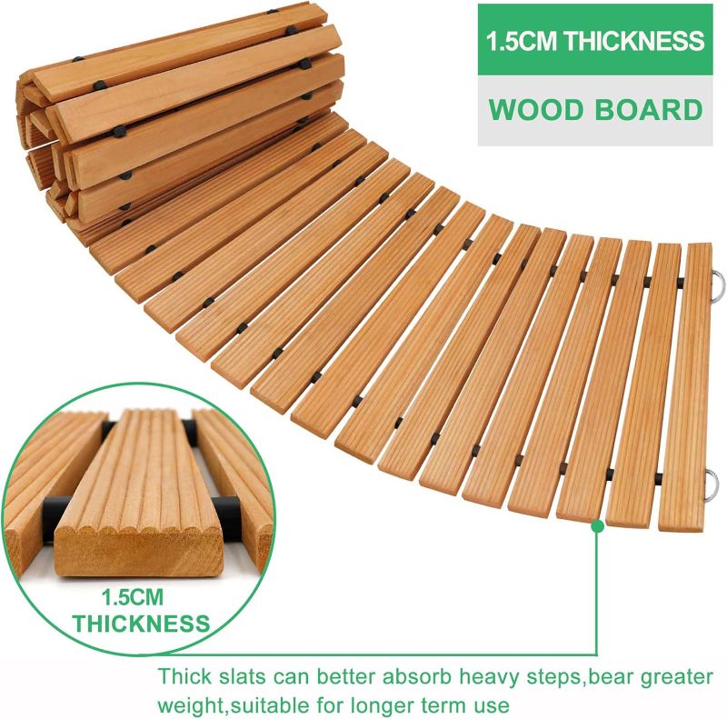 Photo 1 of RELIANCER 6' Wooden Garden Pathway,Outdoor Roll Out Cedar Curved Walkway,Patio Path Decorative Garden Boardwalk Walkways,Weather-Resistant Roll Up Beach Wood Road Floor,Wedding Party Pathways