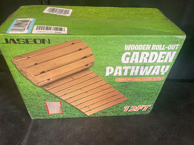 Photo 1 of RELIANCER 6' Wooden Garden Pathway,Outdoor Roll Out Cedar Curved Walkway,Patio Path Decorative Garden Boardwalk Walkways,Weather-Resistant Roll Up Beach Wood Road Floor,Wedding Party Pathways