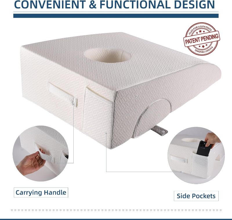 Photo 1 of Face Down Pillow After Eye Surgery, Vitrectomy Pillow for Retinal Surgery, Vitrectomy Recovery Equipment for Sleeping, Foam-Filled Home Massage Pillow with Removable Pillow (White)