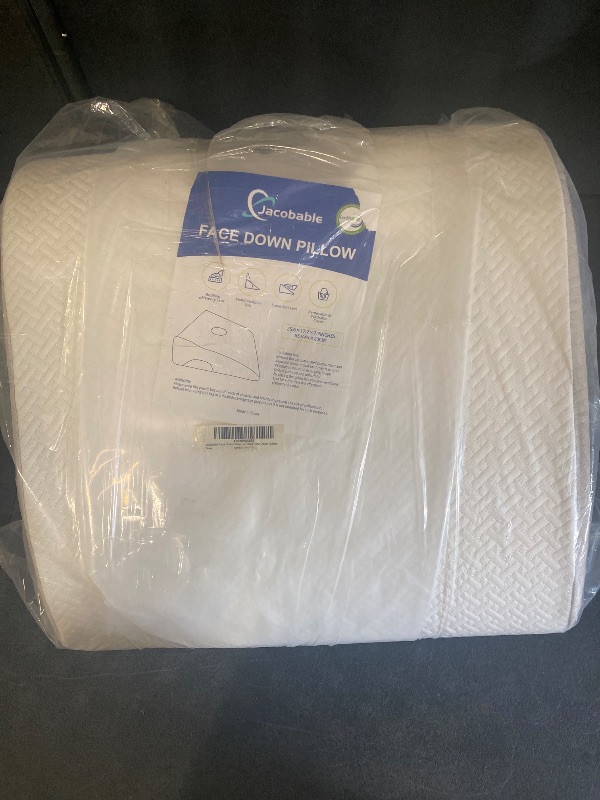 Photo 1 of Face Down Pillow After Eye Surgery, Vitrectomy Pillow for Retinal Surgery, Vitrectomy Recovery Equipment for Sleeping, Foam-Filled Home Massage Pillow with Removable Pillow (White)