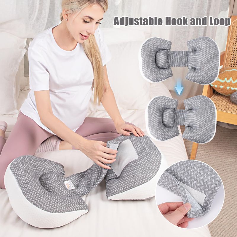 Photo 1 of Chilling Home Pregnancy Pillow, Maternity Pillow for Pregnant Women, Pregnancy Pillows for Sleeping Portable, Pregnancy Wedge Pillow, Body Pillow Support for Back, Belly, Waist, Grey