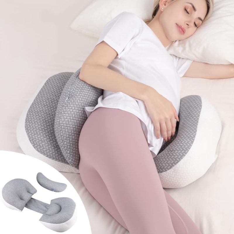 Photo 1 of Chilling Home Pregnancy Pillow, Maternity Pillow for Pregnant Women, Pregnancy Pillows for Sleeping Portable, Pregnancy Wedge Pillow, Body Pillow Support for Back, Belly, Waist, Grey