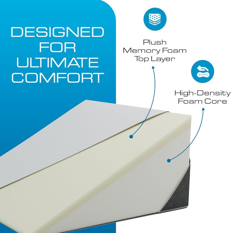 Photo 1 of Kölbs Bed Wedge Pillow for Sleep Apnea, Sleeping Comfort, Relaxing, Acid Reflux, Heartburn and Back Pain Relief. Cushion for Sitting Up in Bed. Memory Foam Top, Chic Jacquard Washable Cover.