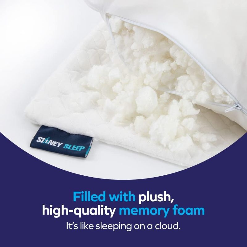 Photo 1 of Sidney Sleep Pillow for Side and Back Sleepers - Comfort for Neck and Shoulder Pain - Adjustable Contour Fill - Queen Size - Extra Fill Included (White)