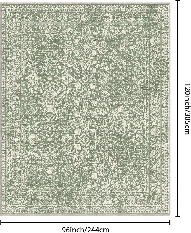 Photo 1 of Bavni 8x10 Area Rugs for Living Room, Machine Washable Rug Lightweight Low Pile, Non Slip Boho Rugs with Rubber Backing, Floral Print Carpet for Bedroom Dinning Room, Mint Green
Visit the Bavni Store