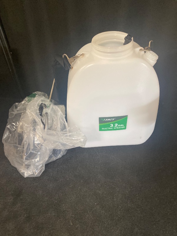 Photo 1 of Battery Powered Sprayer 3.2 Gallon, VAXMAY Backpack Sprayer with 5 Mist Nozzles, Electric Garden Sprayer with USB Rechargeable Handle 32" Retractable Wand Portable Weed Sprayer for Lawn, Garden, Yard