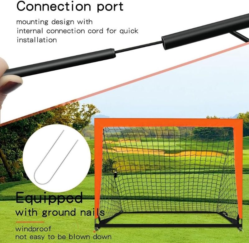 Photo 1 of  RED Children's Football Goal Portable Foldable Mobile Training Football Goal