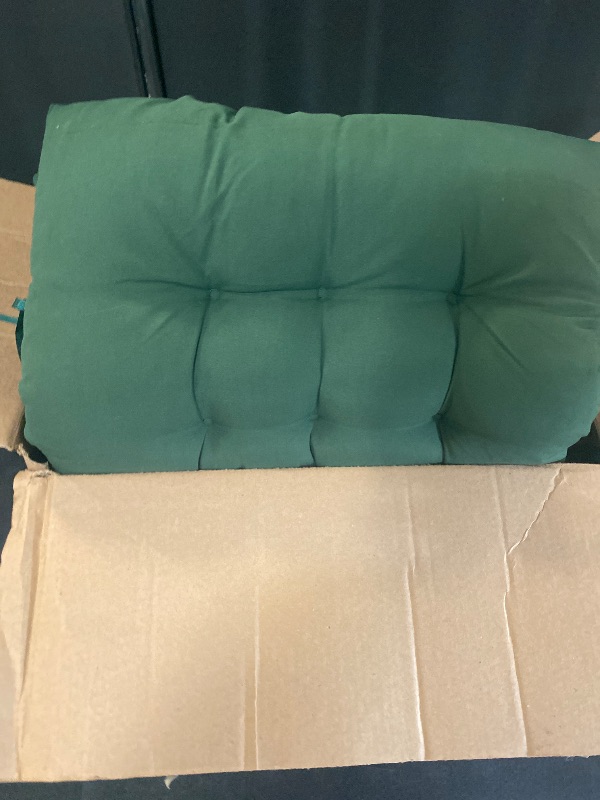 Photo 1 of 3 Pieces Outdoor Chair Cushions Clearance with Ties,44x19x5 Inches,1 Love seat &2 U-Shape Tufted Patio Bench Cushions for Wicker Outdoor Furniture,All Weather,Hunter Green
