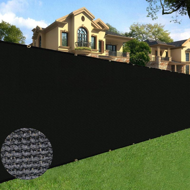 Photo 1 of Sunnyglade 6 feet x 50 feet Privacy Screen Fence Heavy Duty Fencing Mesh Shade Net Cover for Wall Garden Yard Backyard (6 ft X 50 ft, Black)