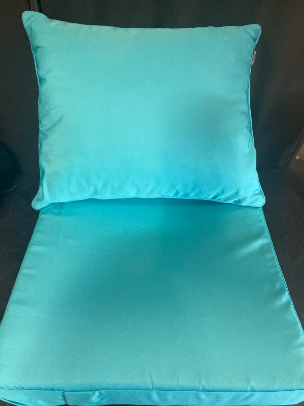 Photo 1 of Outdoor Chair Cushions 24x24, Patio Furniture Cushions with Removable Cover, Outdoor Deep Seat Cushion Set with Ties and Handle, Waterproof Outdoor Cushions for Chair Sofa Couch, Teal