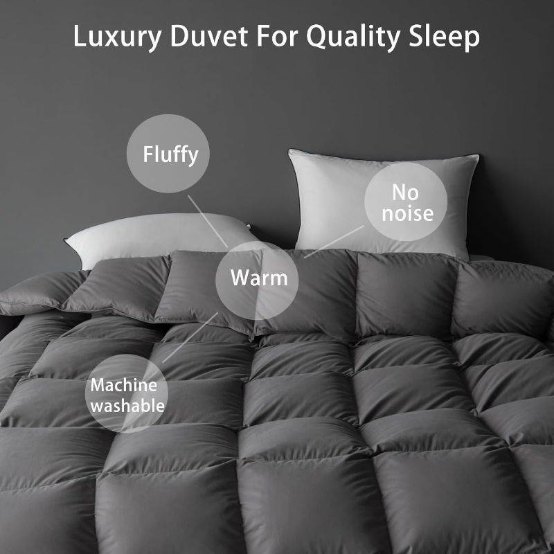 Photo 1 of Luxury Gray Down Fiber Comforter King Size - All Season Duvet Insert - Ultra-Soft Hotel Collection Comforters - 59 Oz Fluffy Medium Warmth (Gray, 106x90)
Visit the HYVIF Store