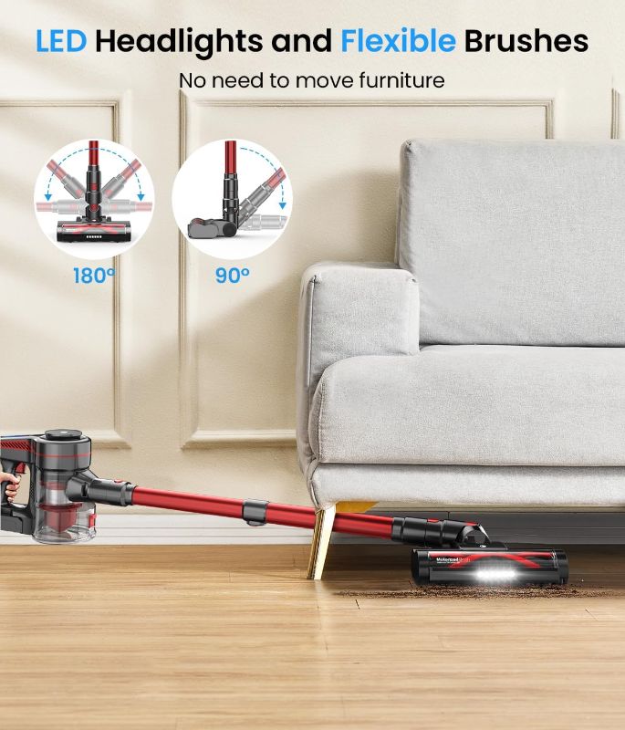 Photo 1 of Cordless Vacuum Cleaner, Stick Vacuum with Powerful Suction, 45Mins Runtime Vacuum Cleaners for Home, Anti-tangle and 1.5L Dust Cup, 6 in 1 Lightweight Vacuum for Hardwood Floor Carpet Pet Hair