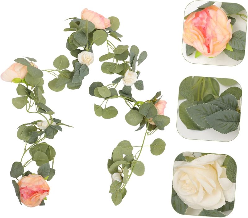 Photo 1 of Artificial Peony Flower Garland Vine Lifelike Home Decoration for Weddings Parties and Events Hanging Fake Floral Vine for Mantel Arch and Stair Rail