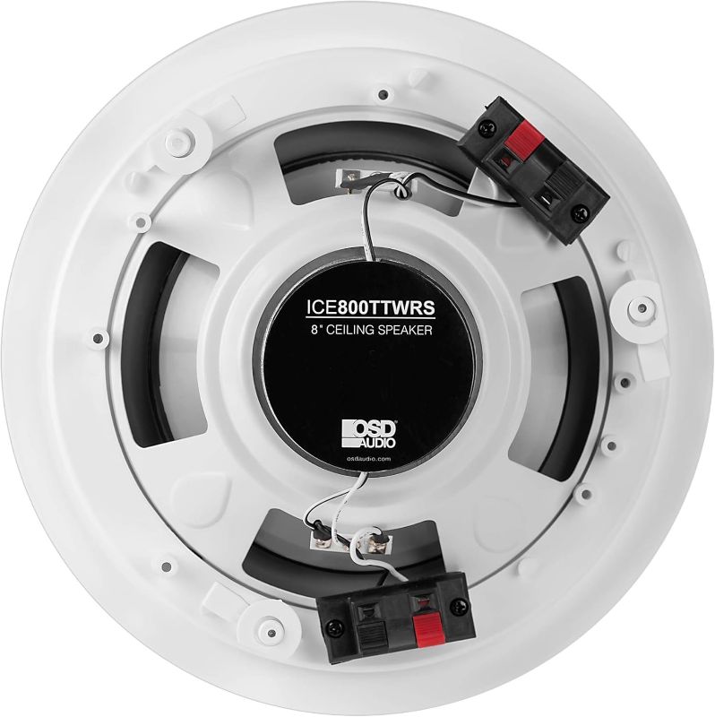 Photo 1 of OSD Audio Weatherproof 8" in Ceiling Dual Tweeter Single Stereo Speaker ICE800TTWRS Single White