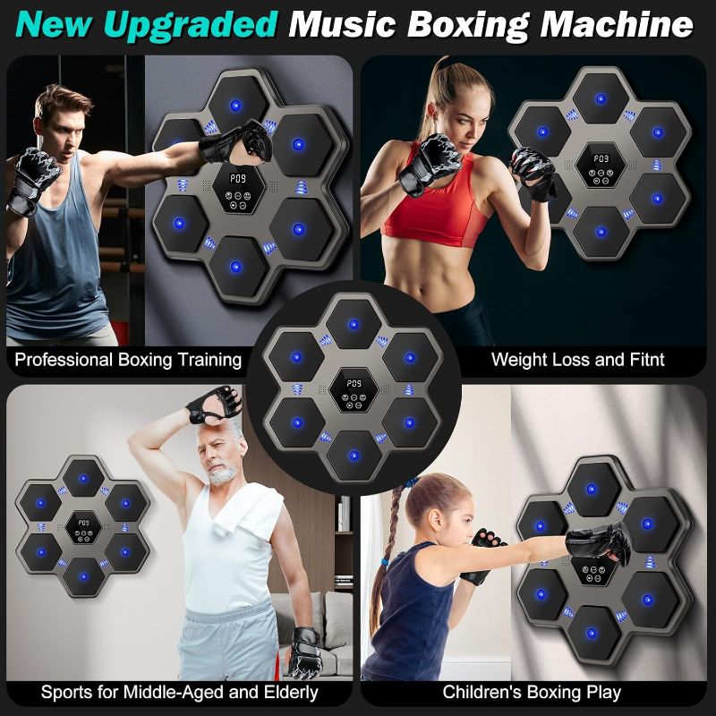 Photo 1 of 2025 New Music Boxing Machine for Adults,Smart Bluetooth Music Punching Machine with Boxing Gloves,Boxing Machine Wall Mounted with Intelligent Display Screen,Boxing Target Workout Equipment for Home