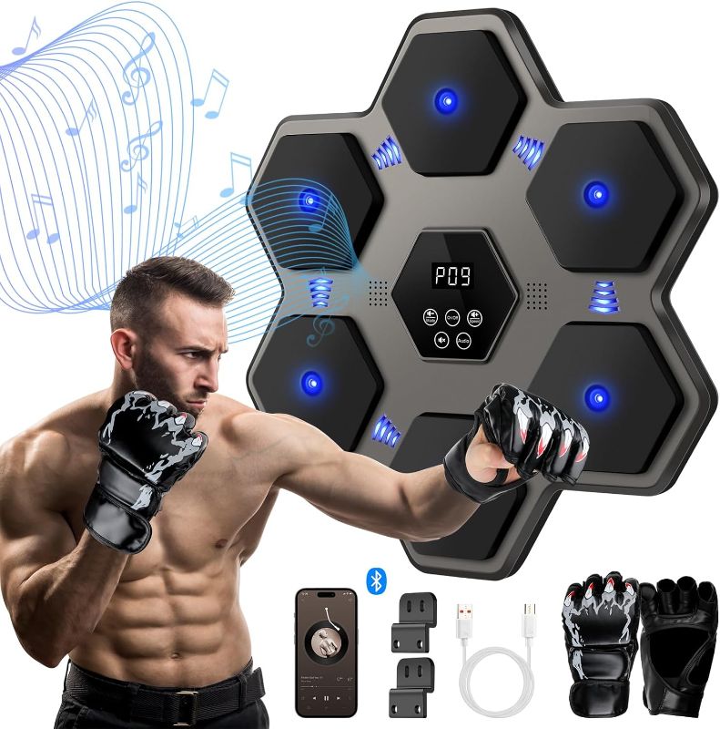 Photo 1 of 2025 New Music Boxing Machine for Adults,Smart Bluetooth Music Punching Machine with Boxing Gloves,Boxing Machine Wall Mounted with Intelligent Display Screen,Boxing Target Workout Equipment for Home