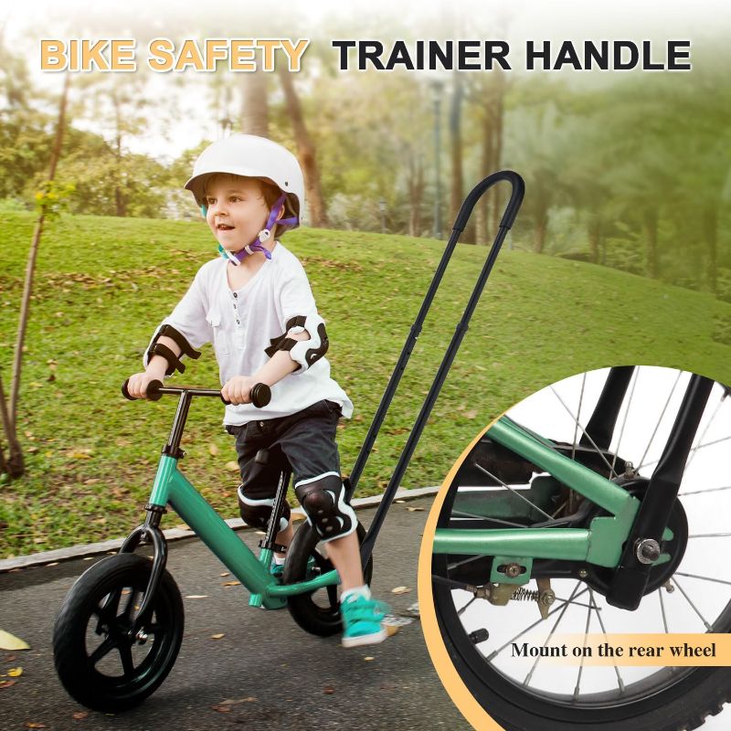 Photo 1 of Professional Bike Training Handle, 6 Height Adjustable Push Handle for Kids Bikes, Safety Bicycle Trainer Ideal for Teaching Riding Without Training Wheels