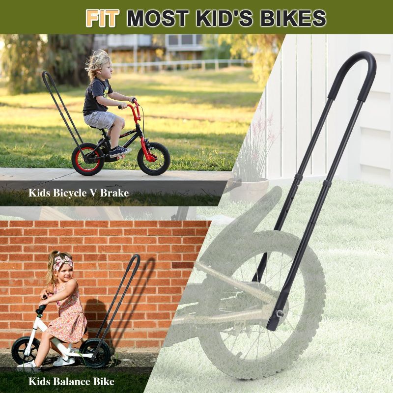 Photo 1 of Professional Bike Training Handle, 6 Height Adjustable Push Handle for Kids Bikes, Safety Bicycle Trainer Ideal for Teaching Riding Without Training Wheels