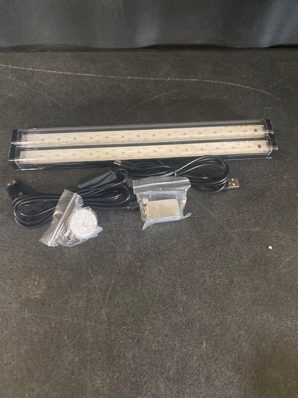 Photo 1 of Black Plug in Under Cabinet Light bar with Motion Sensor, Dimmable, Remote Control,Color and Brightness Adjustable, Magnet LED Strip Lights for Kitchen, Workbench, and Closet 2 PACK