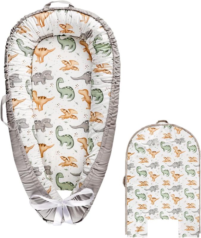 Photo 1 of Hooyax Baby Lounger Cover, 100% Cotton, Reversible, Dinosaur Pattern, Compatible with Most Loungers