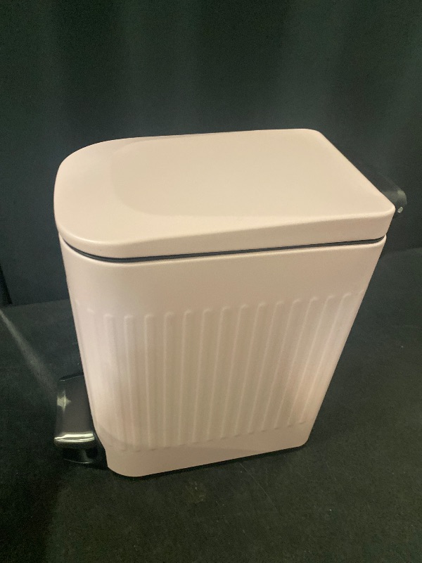 Photo 1 of TrashAid Pink Bathroom Trash Can, 1.6 Gallon Stainless Steel Small Garbage Can with Lid, Step Pedal, Cute Wastebasket for Bathroom, Office, Bedroom, RV, Pink
