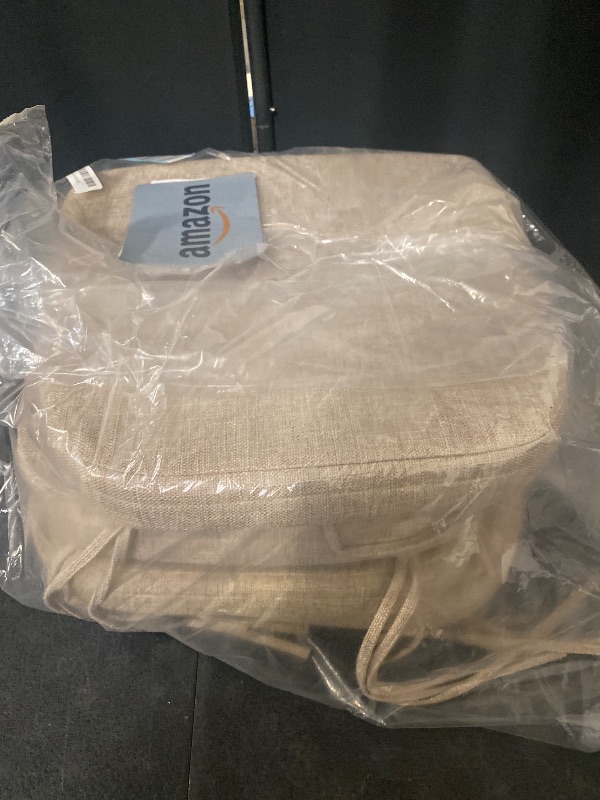 Photo 1 of D-Shaped Chair Cushions, 2" Thick Dining Chair Pads with Ties and Removable, Machine-Washable Cover, 17" x 16", Set of 4, Oatmeal Beige