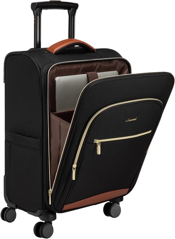 Photo 1 of LOVEVOOK Carry on Luggage 22x14x9 Airline Approved, Lightweight Suitcase with Spinner Wheels and TSA Lock for Women