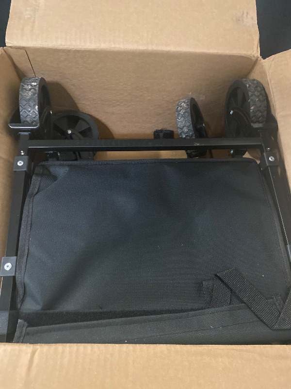Photo 1 of Collapsible Wagon with Wheels, 220 lbs Wagons Carts Foldable Wagon Cart with Flexible Handle, Lightweight Portable Folding Utility Grocery Shopping Cart for Grocery Sports Garden Camping