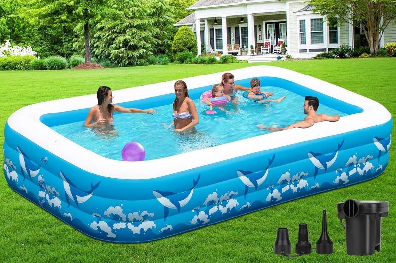 Photo 1 of Large Inflatable Pool for Adults, 130" X 72" X 22" Blow-up Pools Swimming Pool, 2025 Upgraded Extra Oversized Thickened Family Pools for Backyard Summer Outdoor