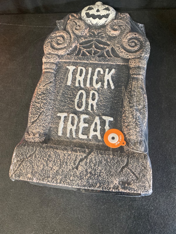 Photo 1 of Hyde & Eek! Boutique Trick or Treat Light Up Foam Tombstone Halloween Decorative Prop