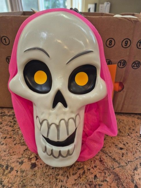 Photo 1 of Hyde & EEK! Neon Pink Skeleton Ghoul Halloween Prop Decoration