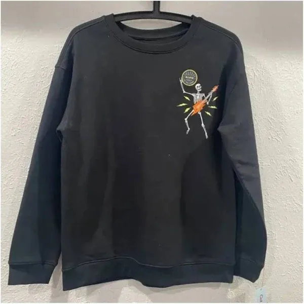 Photo 1 of  Size L Cat & Jack Boys' Black Skeleton Halloween Long Sleeve Sweatshirt1