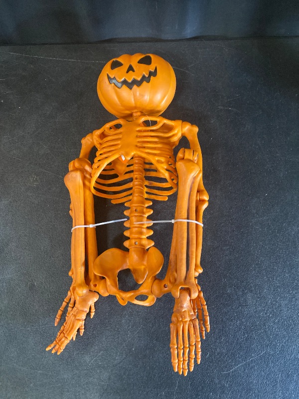 Photo 1 of 60" Poseable Lifesize Pumpkin Skeleton Halloween Decorative Prop Orange - Hyde and EEK! Boutique™